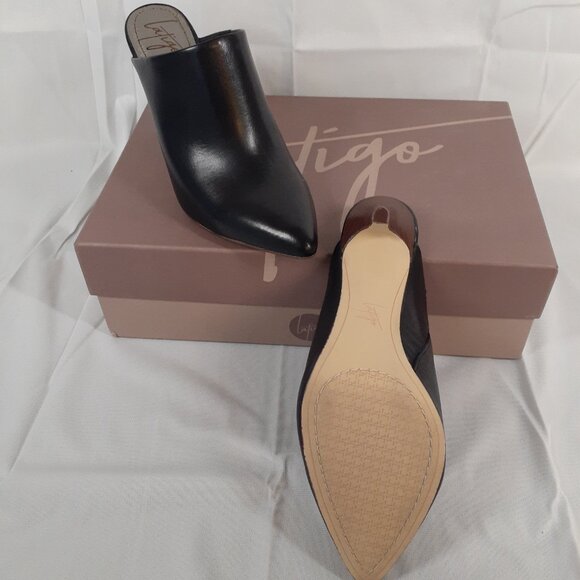 Latigo Black High Heel Mules - 7 1/2 - Picture 5 of 6